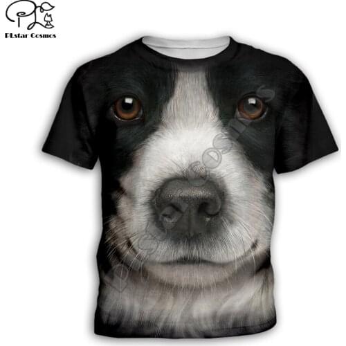 Kids cute Dog face Childrens wear 3d T-shirt Boys/Girls Printed funny pig/shark Top Short Sleeve Christmas Tshirts dropShip-KT8