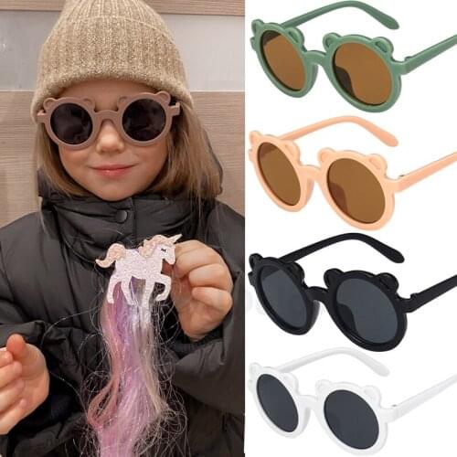 Cartoon Bear Kids Sunglasses Girls Baby Fashion Cute Children Sun glasses Boys Child Outdoor Beach Eyewear Anti-UV Eyeglasses