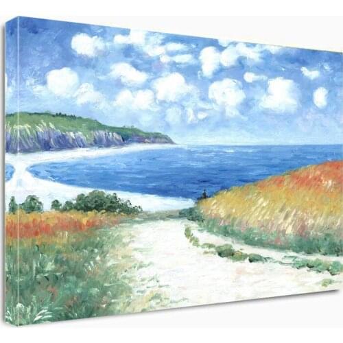 Path Through The Corn at Pourville by Claude Monet Oil Paintings on Canvas Wall Art Hand Painted Famous Painting Reproduction