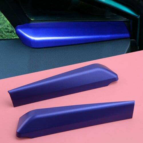 2Pcs Inner Front Door Window A Pillar Post Triangle Cover Trim Molding Plastic Blue Fit For Toyota C-HR CHR 2017 2018 2019 2020