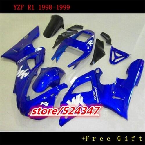 Nn-motorcycle race fairings parts for 1998 1999 YZF R1 98 99 YZFR1 YZF1000 blue black body fairing kits for Yamaha