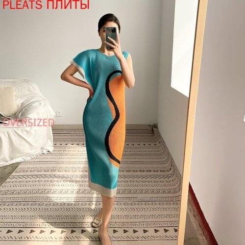Miyake Pleated Dress Female Temperament Self-cultivation Summer 2021 New Fashion Temperament Light Mature Style One-step Dress