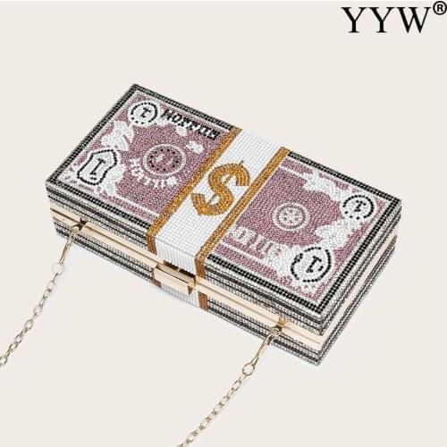 Fashion Women Handbag Exquisite With Rhinestone Money Box Bag Luxury Design For Women Ladies Wedding Party Purse Shoulder Bag