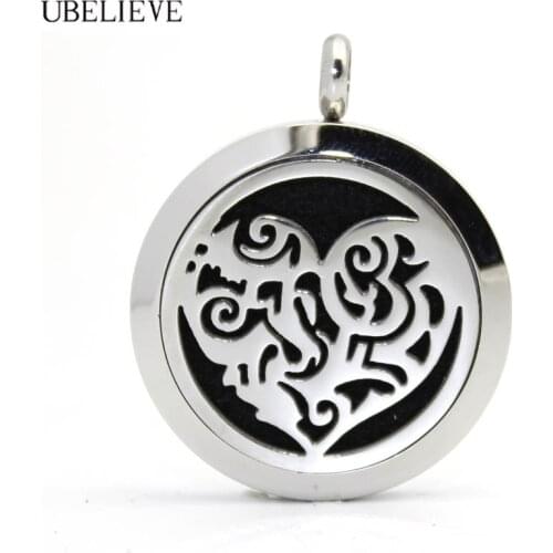 Fashion Aromatherapy Locket Jewelry Heart Hollow Magnetic Essential Oil Diffuser Locket Necklace Perfume Pendant Locket Women