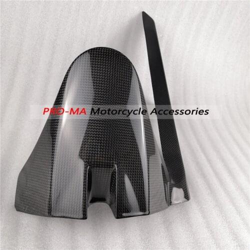 Motorcycle Rear Hugger with Chain Guard in Carbon Fiber For Ducati Monster 821 2014 Plain glossy weave
