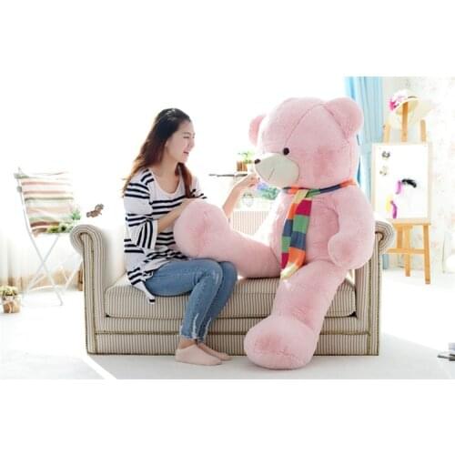 Stuffed toy huge 150cm pink teddy bear plush toy fat bear with scarf soft doll hugging pillow,Christmas gift b1409