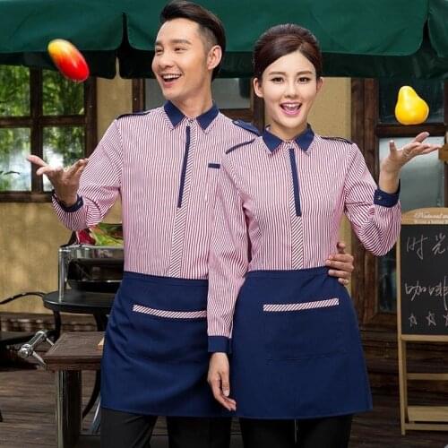 New Cafe Men Waiter Uniform Western Restaurant Waitress Uniform Coffee Shop Staff Work Outfit Bakery Kitchen Chef Suit 90