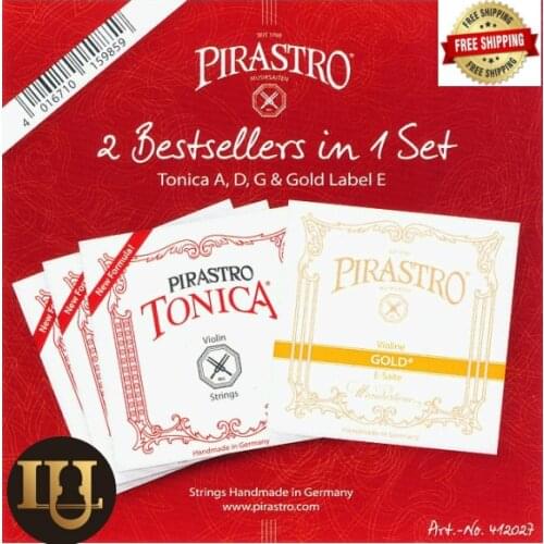 Pirastro Tonica Strings Gold E String 4/4 Size Set-G,D,A,E