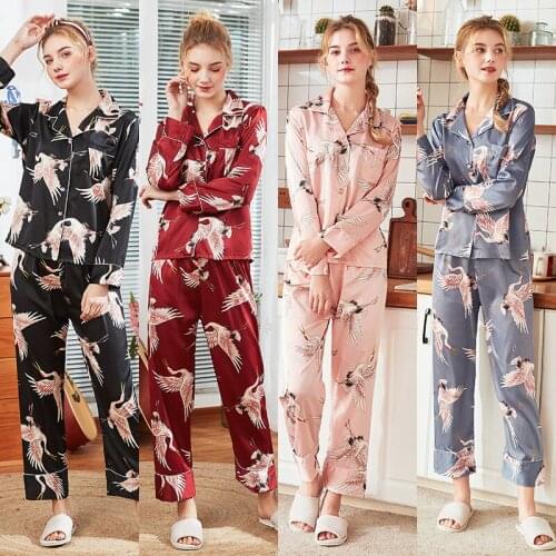 Wholesale Pajamas Sets Spring Autumn Style Thin Carton Generation Women Long Sleepwear Suit Home Women Gift Female Sleepwear