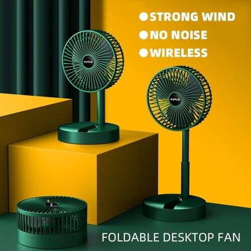 3 Gear Portable Fan Rechargeable Mini Folding Telescopic Floor Low Noise Summer Fan Cooling For Household Bedroom Office Desktop