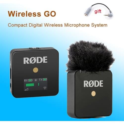 Rode Wireless GO Wireless Microphone Compact Digital System 2.4GHz Built-in Condenser Microphone MIC For Studio Recording Video