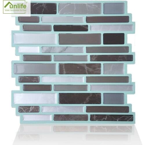 Retro Brown Marble Self Adhesive Tile Backsplash 3D Wall Sticker Epoxy Bathroom Kitchen Home Decor Oil-Proof Waterproof Decor