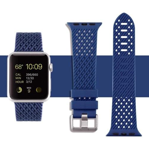 Silicone Strap for Apple watch band 44mm 40mm iwatch band 38mm 42mm Rhombic pattern belt bracelet Apple watch series 6 se 5 4 3
