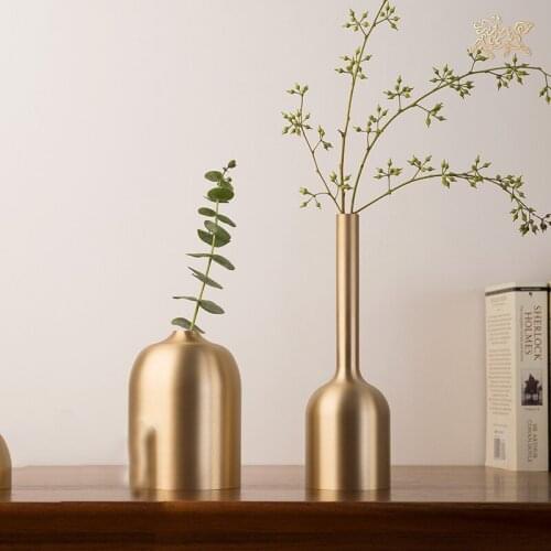 Nordic Vases Home Decor Copper Home Decoration Accessories For Living Room статуэтки для интерьера цветочные горшки ваза