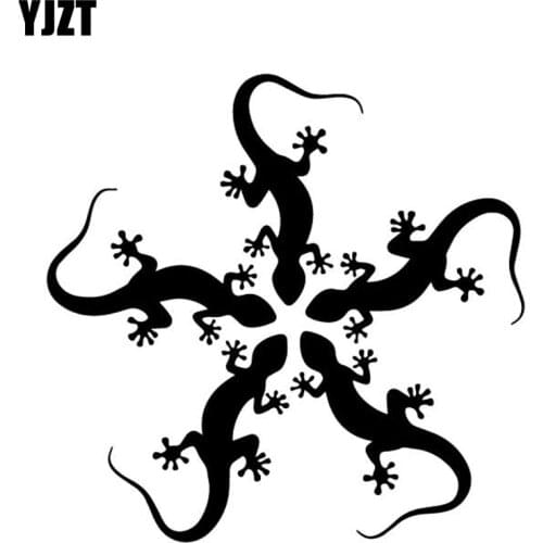 YJZT 16.1CM*15.8CM Gecko Creative Decoration Pattern Car Sticker Bumper Vinyl Decal Black/Silver C4-2729