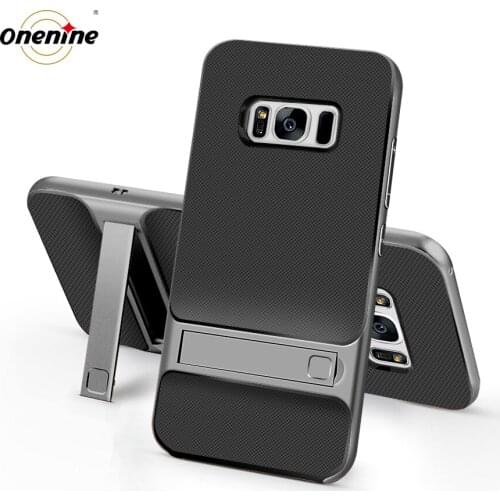 Back Cover Case for Samsung Galaxy S8 / S8 Plus Silicone Case Cover 3D Kickstand TPU Hybrid 360 Mobile Phone Funda Carcasa Coque