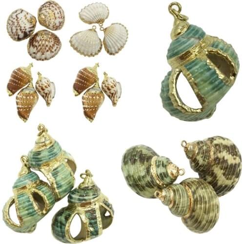 Free Shipping Women Fashion Jewelry Shell Snail Pendant Bead 1pcs WFH699