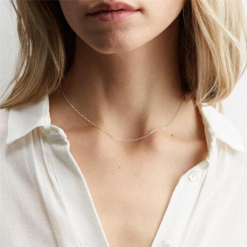 Visunion Elegant Fine Chain Necklace 316L Stainless Steel Clavicle Chain Minimalist Design for Women Men Chain Jewelry Necklace