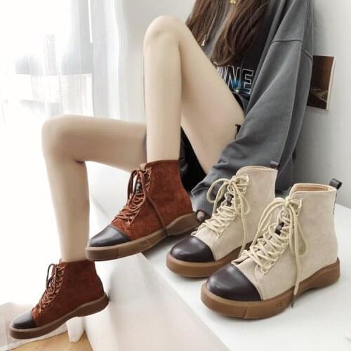 Boots Women Motorcycle Ankle Platform Boots Ladies Boots Black PU Leather Shoes big size 35-43 women Casual Shoes O3-75