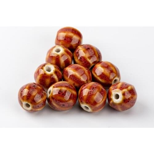 15# 20pcs Watermelon Shape Sphere Ceramic beads not wooden beads jewelry Unique Ceramics Beads Wholesale #A428B