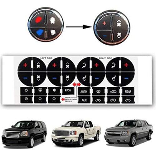 2PCS AC Dash Button Sticker Repair Decal Sticker Replacement Car Central Control Repair Stickers Car Interior Sticker