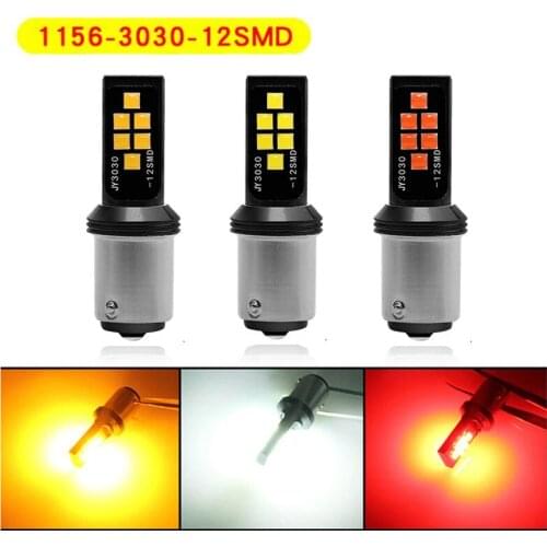 2Pcs Super Bright 1156 BA15S P21W 3030 12SMD LED Bulbs Car Turn Signal Lights Auto Brake Lamp Taillights12V