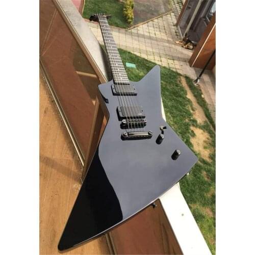6 string black electric guitar, black accessories, free delivery, can be customized