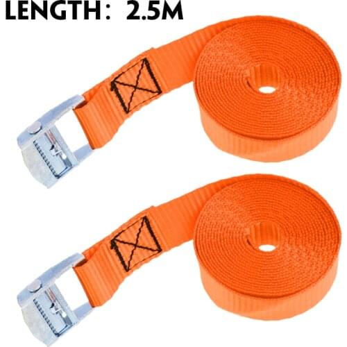 2 Pcs Car Luggage Cargo Polyster Tape Strap Bind Belt Auto Bundling Belt Ratchet Tie Down2.5m Car Accessories