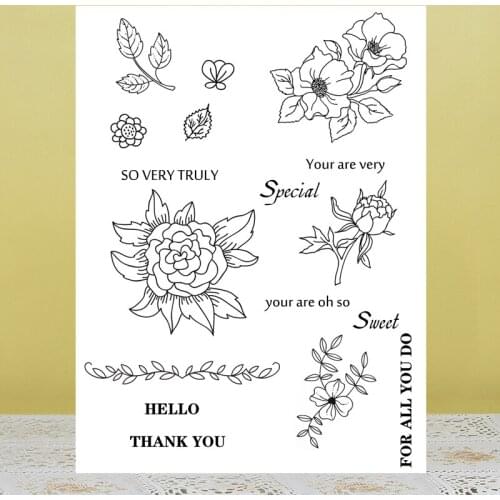 AZSG Beautiful Flowers Clear Stamps For Scrapbooking DIY Card Making Album Silicone Decoration Crafts