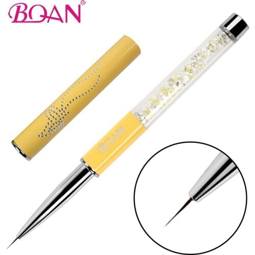 BQAN 1pc Nail Art Acrylic Liquid Powder Carving UV Gel Extension Builder Painting Brush Liner Lines Drawing Pen Manicure Tools