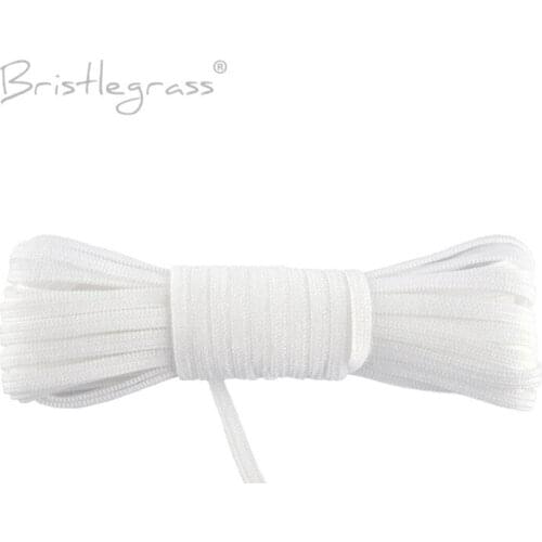 BRISTLEGRASS 2 5 Yard 1/8" 3mm White Solid Color Skinny Elastic Spandex Band Kid Hairband Headband Lace Trim Dress Sewing Notion