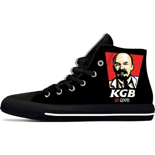 CCCP USSR KGB Lenin Communist Soviet Russia Cool Casual Cloth Shoes High Top Lightweight Breathable 3D Print Men Women Sneakers