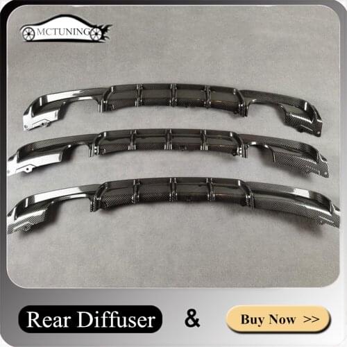 One Piece Glossy Carbon Look Rear Lip For 3 Series F30 2012-2016 ABS Material Car Accessories Back Exhaust Pipe Rear Diffuser