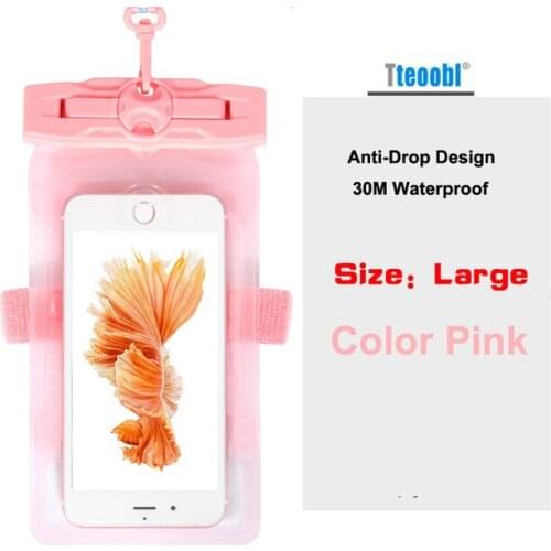 Tteoobl 4.8"~ 6.3" Mobile Phone Pouch 20M Waterproof Bag Underwater Dry Case Cover For Canoe Kayak Rafting Camp Swiming Drifting