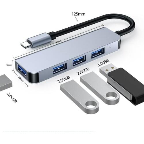 USB HUB Portable Notebook Computer Docking Station Four-in-one USB3.0 High-speed Computer Extender TYPE-C Interface Distributor