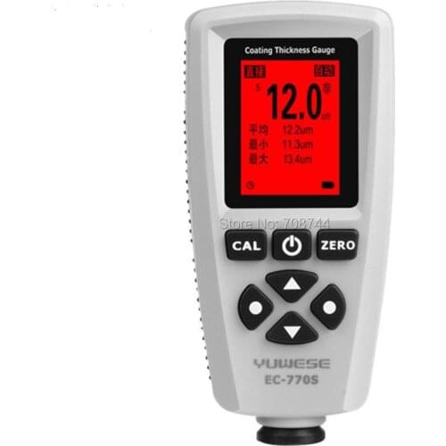 EC770 Digital Coating Thickness Gauge 0-1300um/1um Paint Thickness Tester Film Thickness Meter FE/NFE Probe Tester