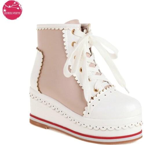 EDEELVEEYS Women's Wedge Ankle Boots