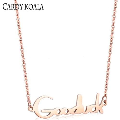 European and American style Goodluck titanium steel pendant fashion female clavicle chain couple necklace rose gold jewelry luck