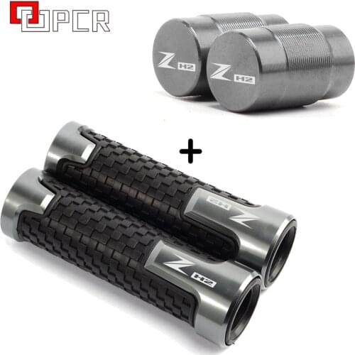 Logo " ZH2 " Motorcycle Wheel Tire Valve caps & Handlebar Grips For KAWASAKI ZH2 Z H2 Zh2 2019 2020