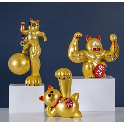 Strong Arm Personality Cat Decoration Creative Powerful Giant Arm Muscle Lucky Cat Home Living Room Decorations Business Gifts