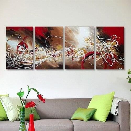 Hot 100% hand-painted High quality modern abstract oil painting on canvas wall art group home decoration 4pcs MC160513