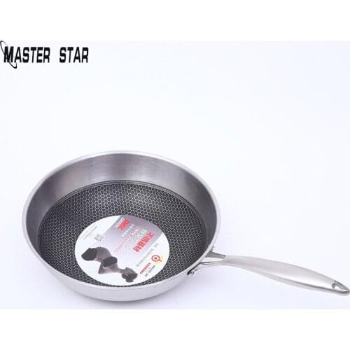 Master Star Stainless Steel Wok Honeycomb Bottom Nonstick Wok No Oil Cooker Induction Cooker Universal