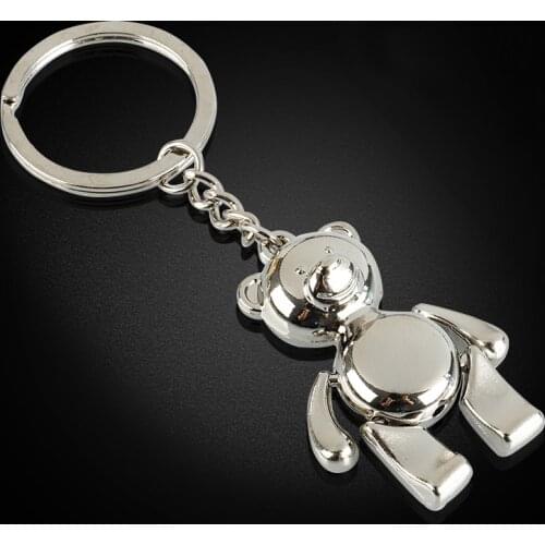 Metal Swing Bear Key Chain Cute Teddy Bear Keyring Creative Gifts KeyChain