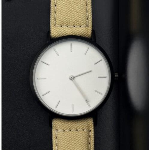 2019 Enmex stylish cool men wristwatch Business temperament casual fashion bright Canvas strap simple clock quartz lady watch