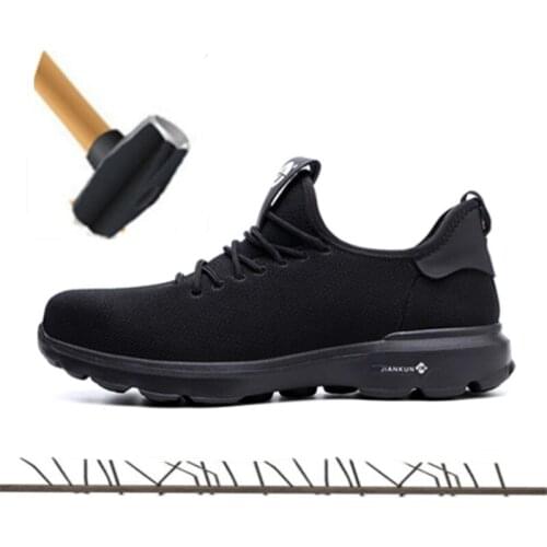 Fashion Safety Shoes Men Air Mesh Casual Work Shoes Steel Toe Cap Breathable Work Safety Boots for Men Sneakers Plus Size 36-46