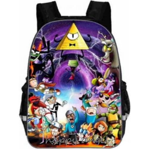 13inch Boys Gravity Falls Go Backpack 3D Printing Nylon waterproof School bags For Teenage Kids Hot Mochila Infantil