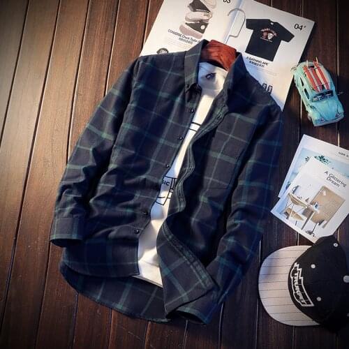 2020 new Free shipping high quality new fashion men' s long sleeve shirts winter men plaid shirt,Lattice M-4XL