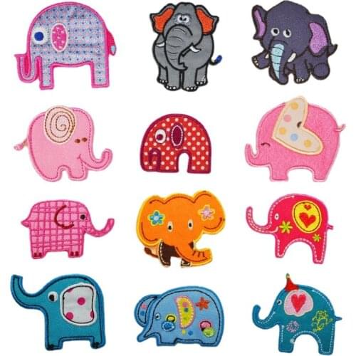 New Big Elephant Animal Iron on Patches Sewing Embroidered Applique for Jacket Clothes Stickers Badge DIY Apparel Accessories
