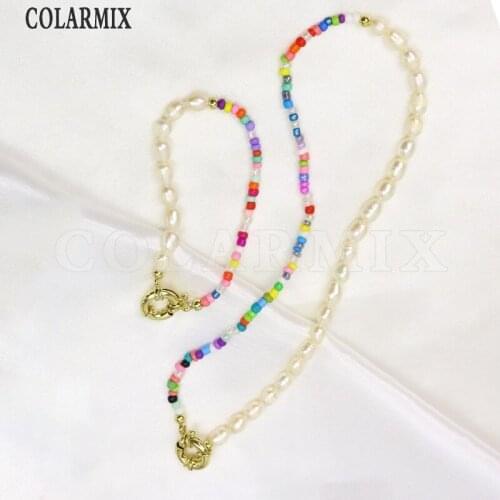 6 Pcs Bohemia Colorful Beaded Strand Necklace And Bracelet jewelry set Fashion Jewelry Accessories Jewelry Necklace Gift 9963