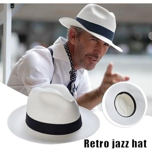 Classic Panama Hat for Women Men Vintage Fashionable Hat with Wide Brim Outdoor Travel Supply LXH